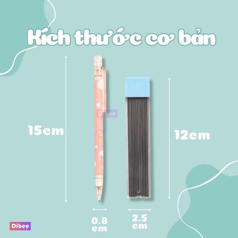 Bút chì kim bấm DiBee đầu ngòi 0.5mm cao cấp, hình in dễ thương hơn 30 mẫu khác nhau B80