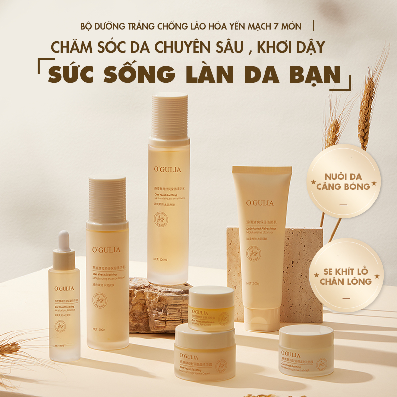 Bộ dưỡng da combo skincare chăm sóc da mặt trái bơ dưỡng ẩm trắng da, Bộ mỹ phẩm nội địa Trung tái tạo da 6 món LAPEU