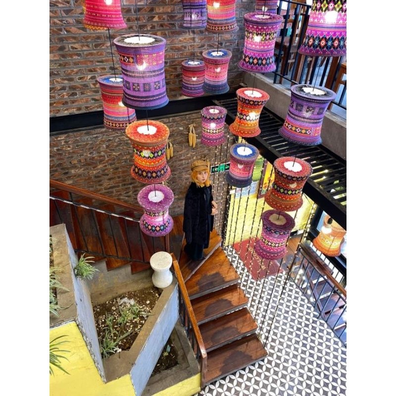 Lồng đèn thổ cẩm trang trí quán ăn,nhà hàng,quán cafe..vv