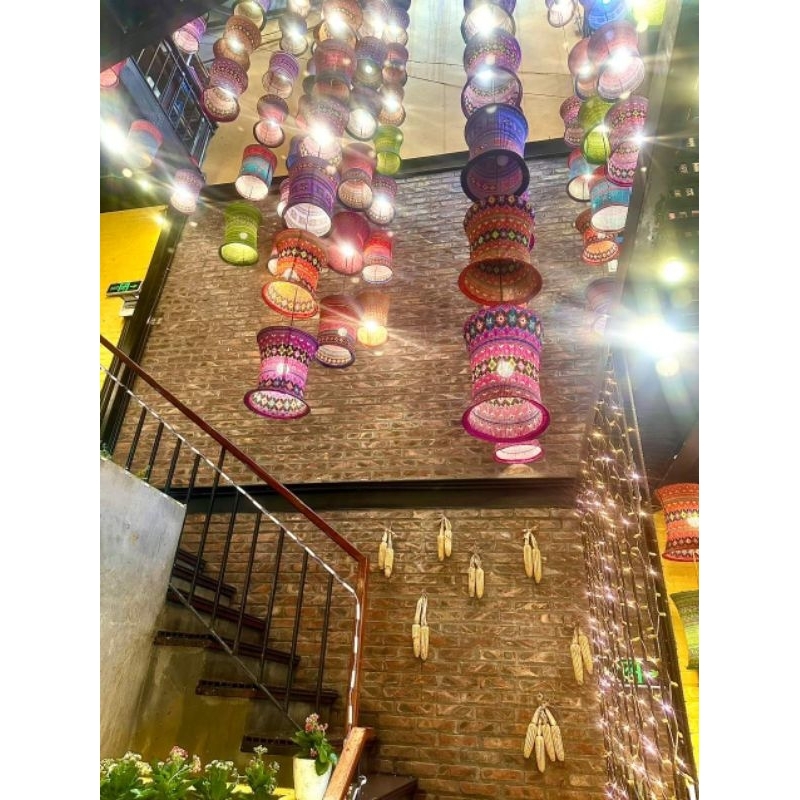 Lồng đèn thổ cẩm trang trí quán ăn,nhà hàng,quán cafe..vv