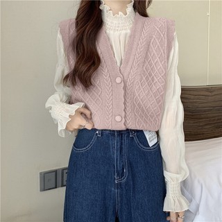 Áo len gile , Áo len ghi lê cổ v, Chất liệu len mềm mịn không bai xù, Kiểu dáng trẻ trung
