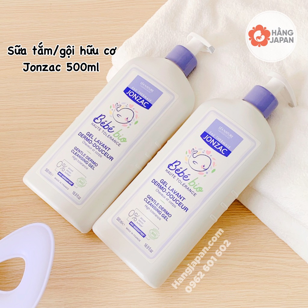 Bộ sản phẩm hữu cơ Jonzac vệ sinh thay tã bỉm chống hăm khử mùi cho bé từ sơ sinh hàng chính hãng