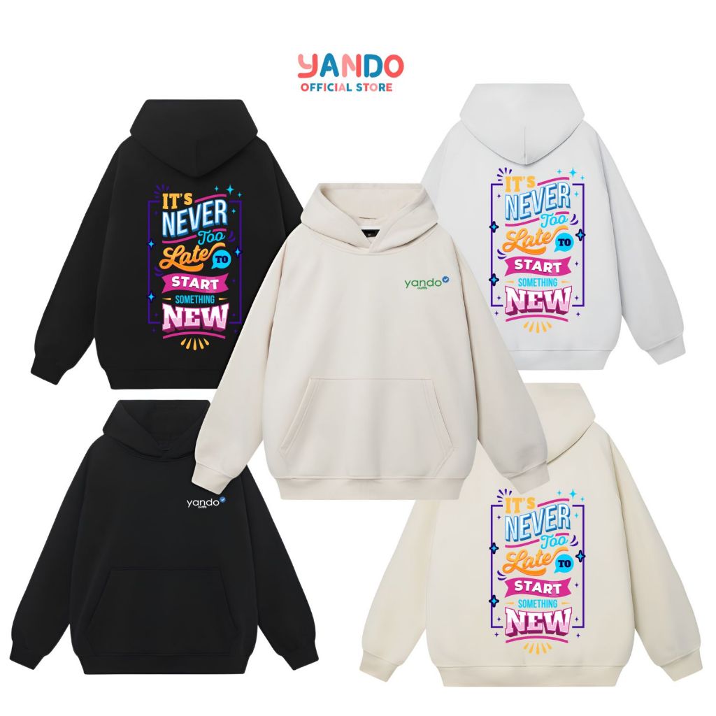 [Size XL] Áo Hoodie Form Rộng YANDO OUTFITS P810 Something New 350GSM Local Brand