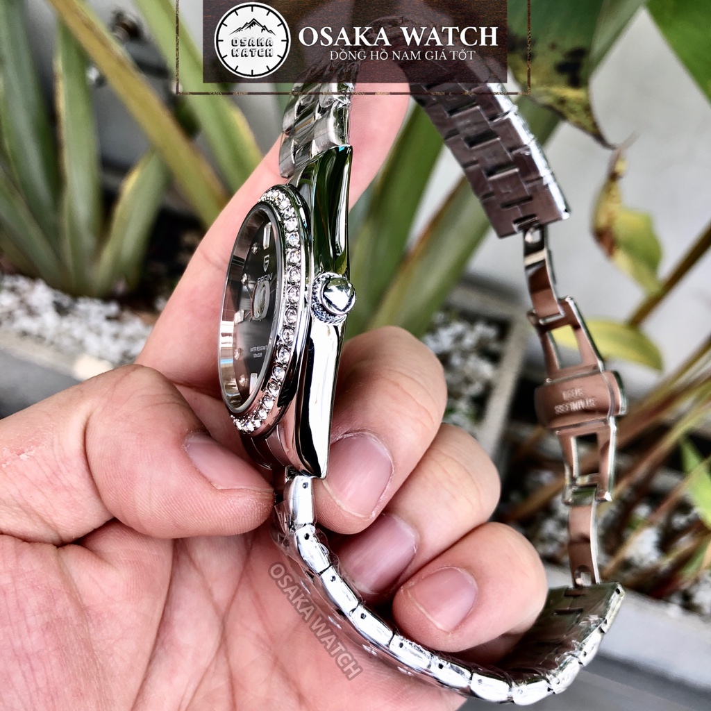 Đồng Hồ Nam PAGINI Datejust PA8822 Đính Đá Lịch Ngày Dây Thép Không Gỉ Đúc Fullbox Chính Hãng