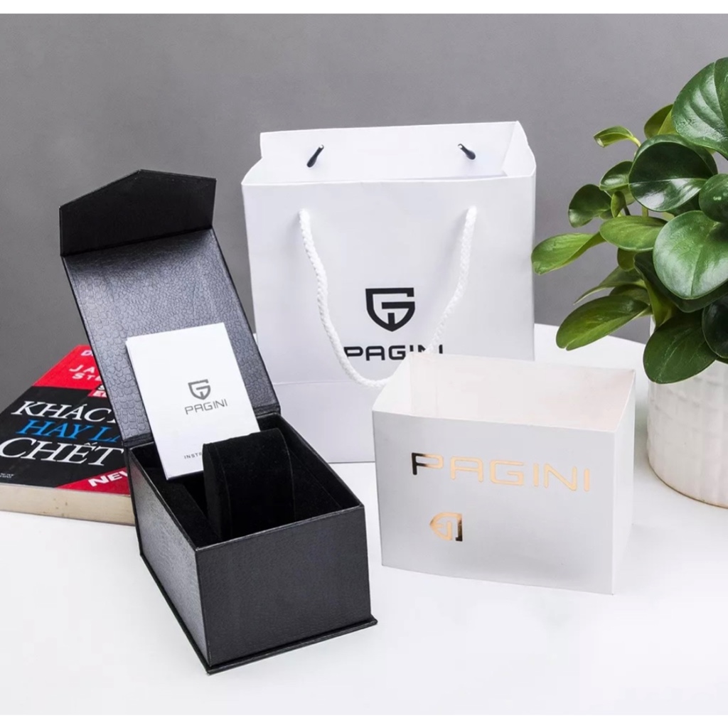 Đồng Hồ Nam PAGINI Datejust PA8822 Đính Đá Lịch Ngày Dây Thép Không Gỉ Đúc Fullbox Chính Hãng