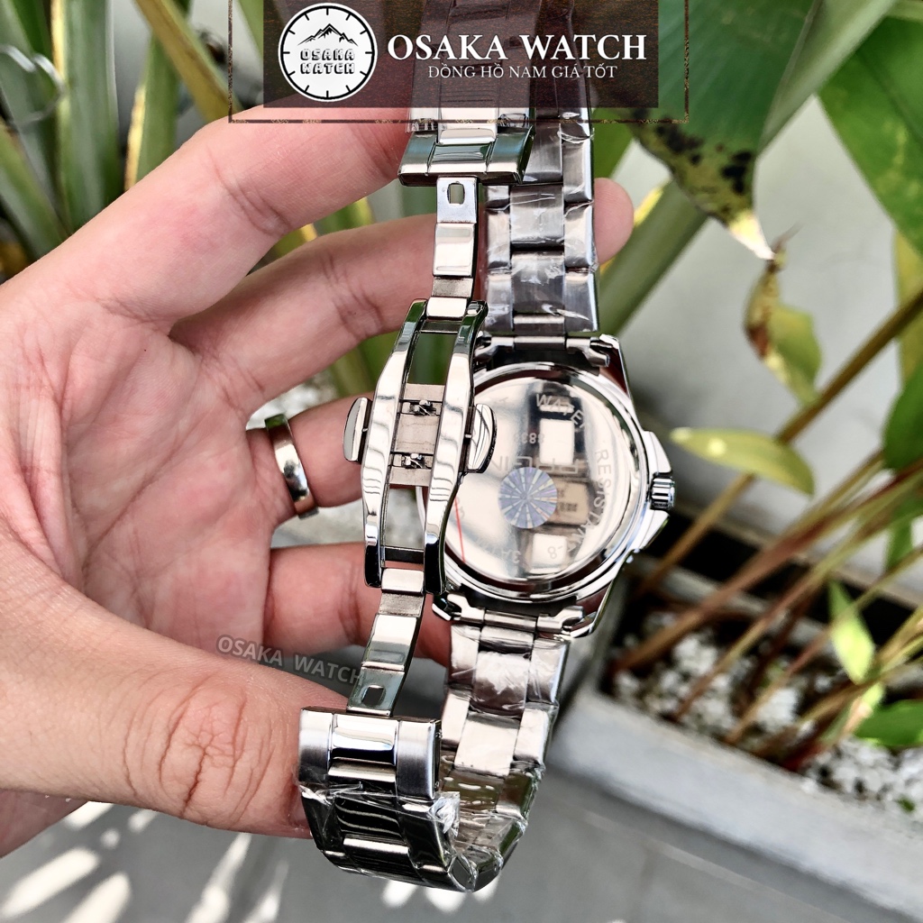 Đồng Hồ Nam PAGINI GMT PA8833 Lịch Ngày Dây Thép Không Gỉ Đúc Fullbox Chính Hãng - Màu Xanh Dark Blue