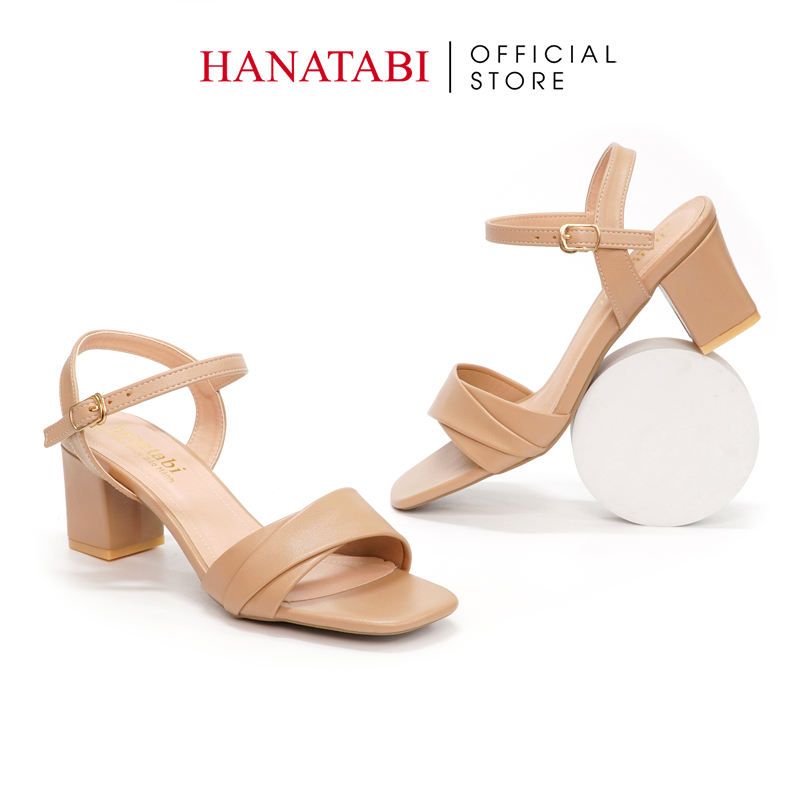Sandal Nữ Hanatabi Quai Ngang 2 Xếp Mũi Vuông Gót Cao 5cm Hậu C Đế TA Cao Cấp Chống Trơn Trượt Mã HNSDG5F864
