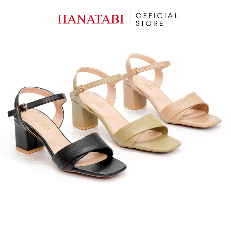 Sandal Nữ Hanatabi Quai Ngang 2 Xếp Mũi Vuông Gót Cao 5cm Hậu C Đế TA Cao Cấp Chống Trơn Trượt Mã HNSDG5F864