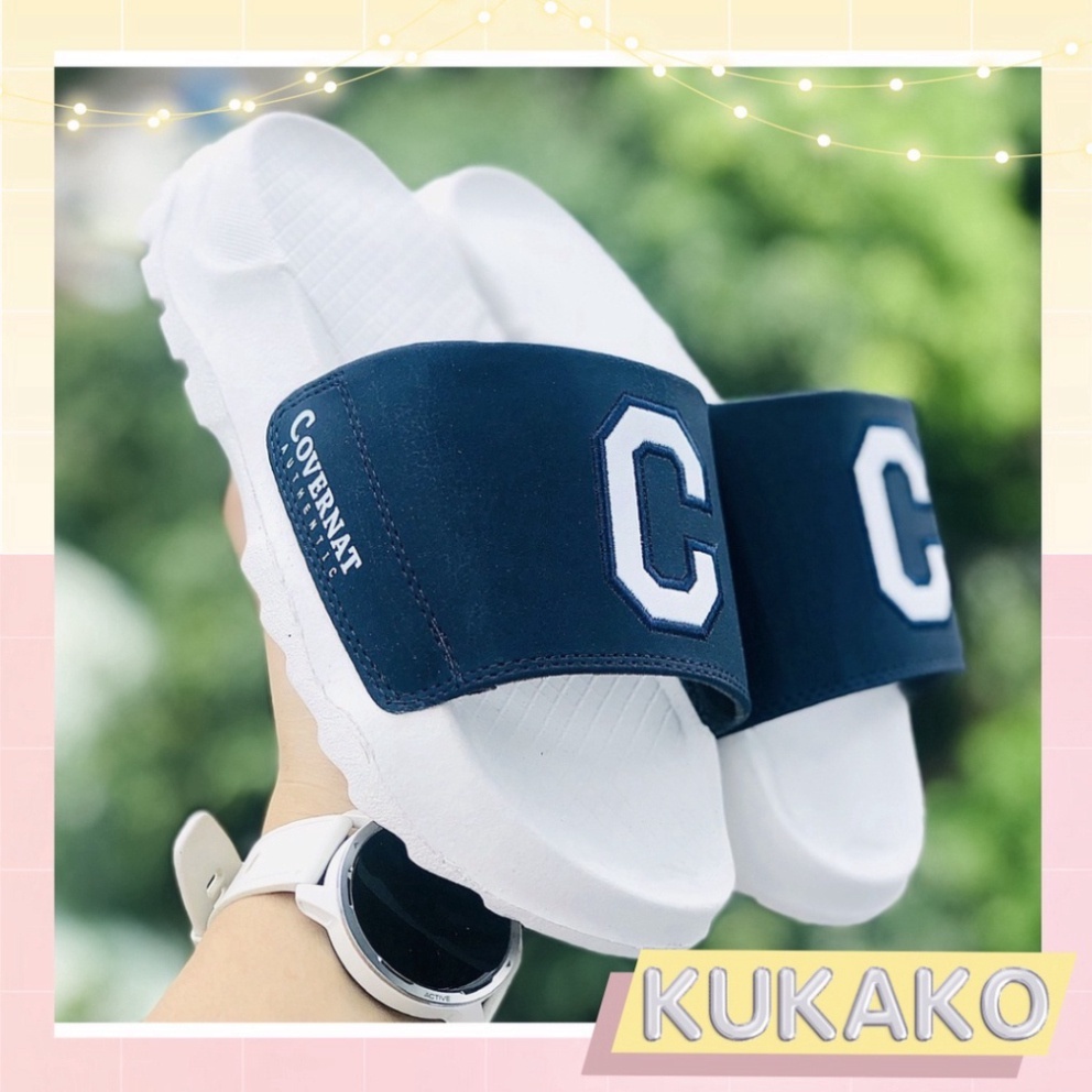 Dép thời trang sành điệu COVERNát in logo chữ C siêu cute hàng cao cấp, đế tăng chiều cao 4cm, mẫu mới nhất 2023