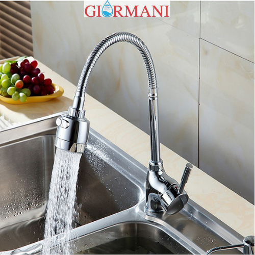 Vòi rửa bát, rửa chén nóng lạnh Giormani 2 chế độ nước VRB 08 tặng đôi dây cấp inox