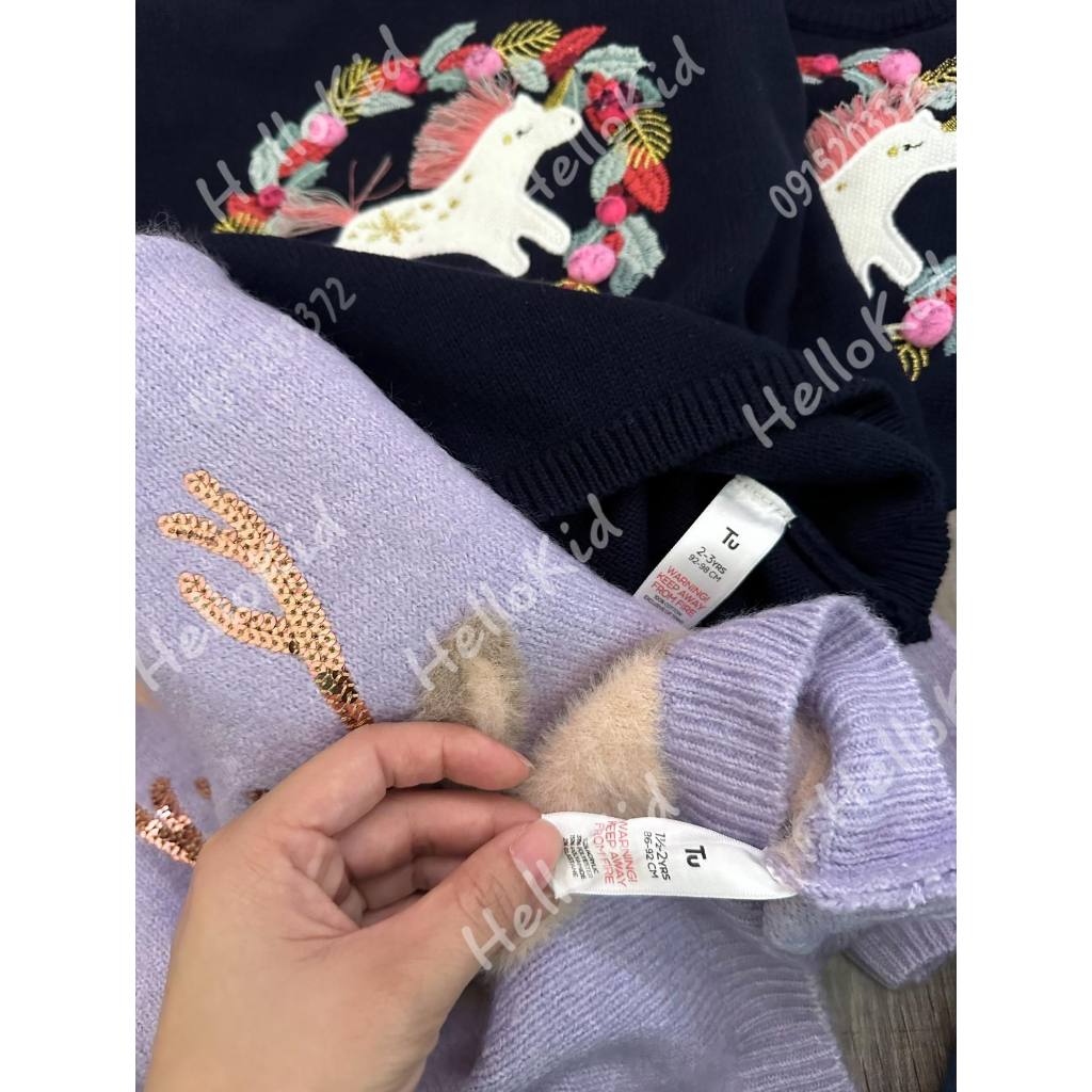 Áo len hình thêu đắp cho bé TUUK