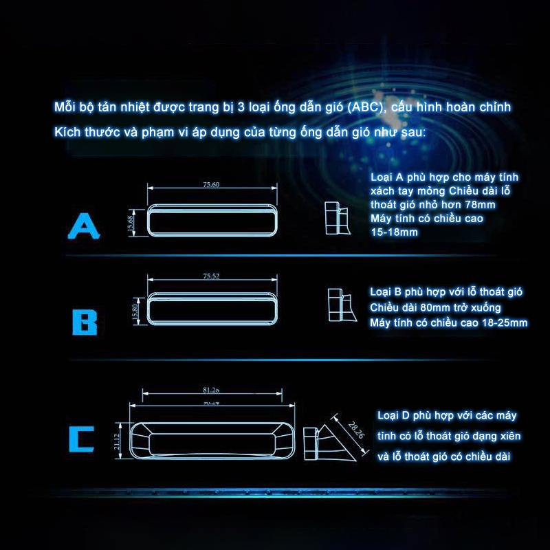 Quạt hút gió tản nhiệt  lạnh tản nhiệt laptop làm mát máy tính siêu nhanh cho laptop Kiểm soát nhiệt thông minh