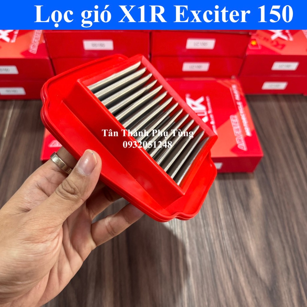 Lọc gió X1R chính hãng Lưới Inox 304: Winner/ WInner X,  Exciter 150 /155