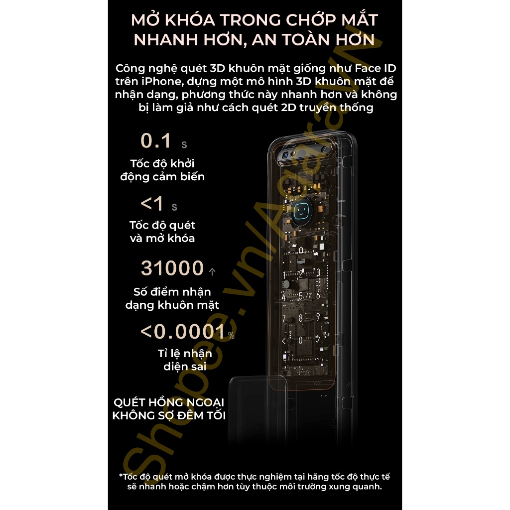 Khóa nhận diện khuôn mặt Aqara D200i Face ID - Tương thích Apple HomeKey, Chốt khóa tự động hoàn toàn, BH 12 Tháng