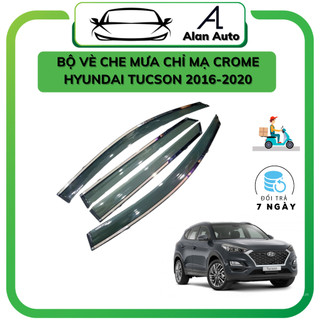 Vè che mưa xe Hyundai Tucson 2016-2021, Vè mưa chỉ mạ crom, Nhựa ABS cao cấp
