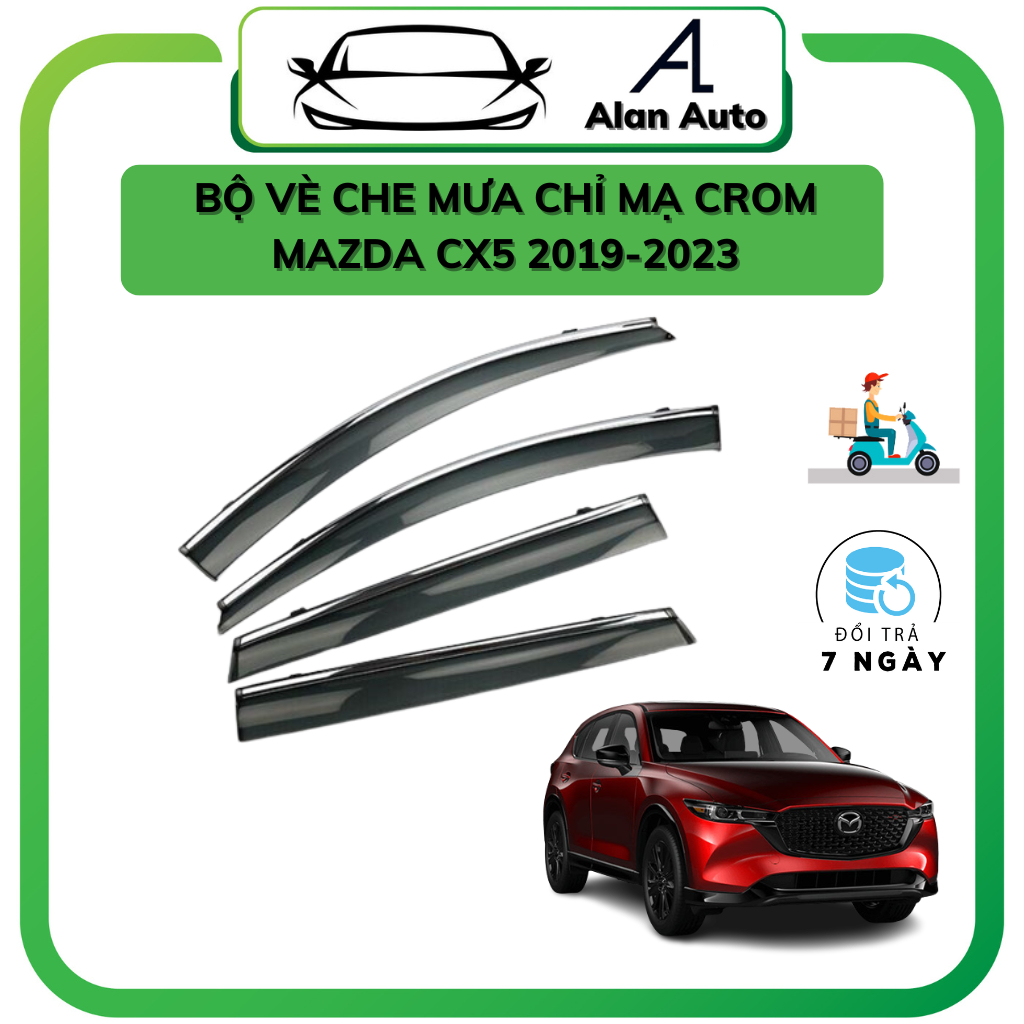 Vè che mưa ô tô MAZDA CX5 2018 - 2022, Vè che mưa chỉ mạ nhựa ABS cao cấp