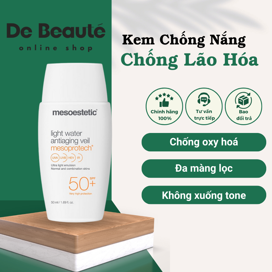 Kem Chống Nắng Mesoestetic Light Water Anti-Aging Veil / Mesoestetic Mineral Matt Antiaging Fluid Mesoprotech SPF 50+