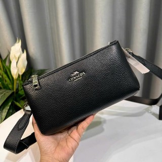 ✨✨Double Zip Crossbody ✨✨ CJ789🌟Mẫu túi coach nhỏ gọn đơn giản , có 2 ngăn kéo riêng biệt tiện dụng