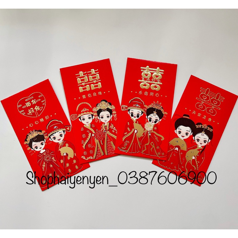 Bao lì xì hình cô dâu chú rể