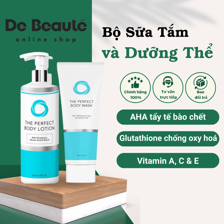 Bộ Sữa Tắm và Sữa Dưỡng Thể Làm Trắng Và Mịn Màng Da The Perfect Body Wash/The Perfect Body Lotion 237ml