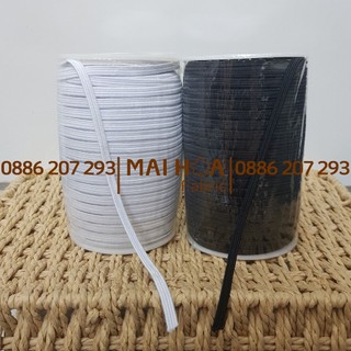 [Size 0.5cm] cuộn 100 mét dây thun co giãn chun may quần áo hai màu đen trắng Maihoaflower