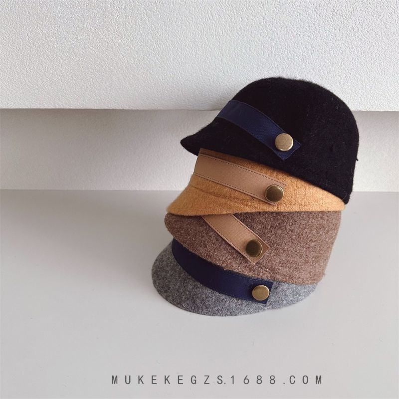 Mẫu mới 2023 Nón dạ lưỡi trai ngắn cho bé