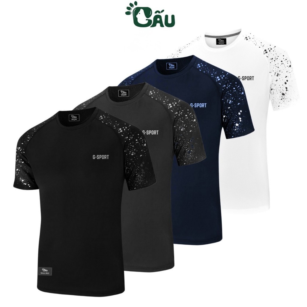 Áo thun nam Gấu 194 vải thun lạnh co dãn 4 chiều, phong cách thể thao - gym - bóng đá, from slim fit - G-SPORTS