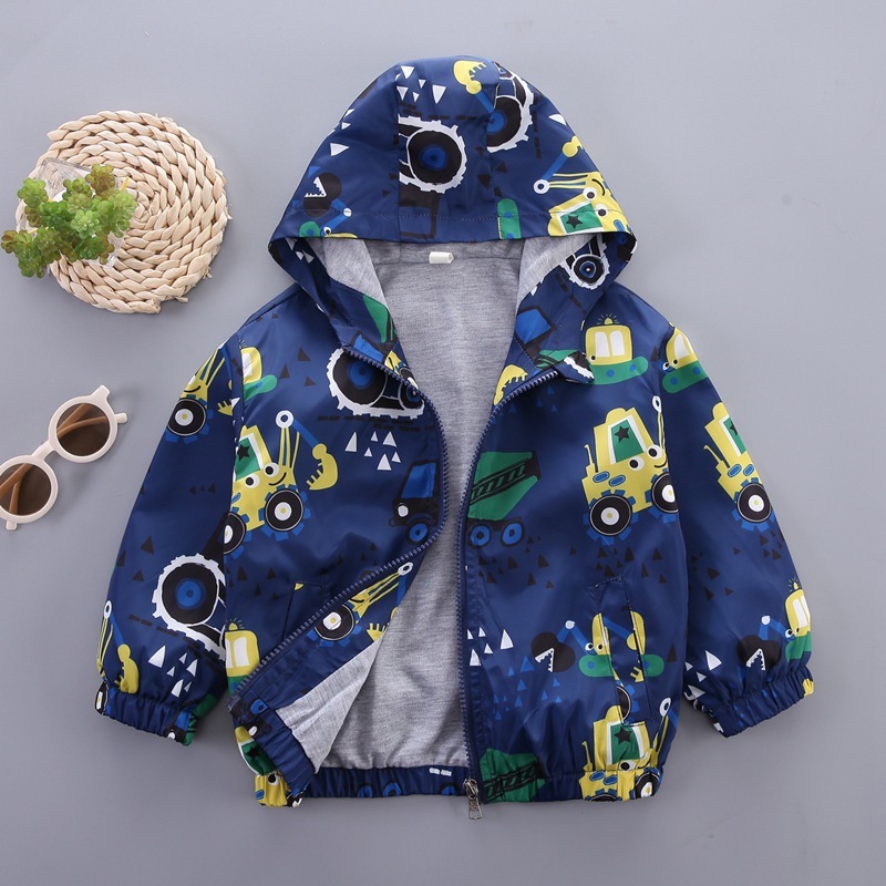 Áo khoác gió thu đông 2 lớp, lót cotton mềm mại cho bé trai