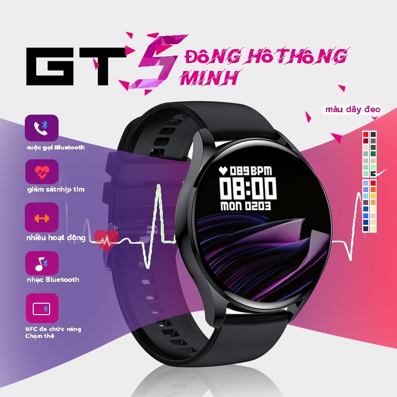 Đồng Hồ Thông Minh đa Chức Năng Thế Hệ Mới Màn Hình Tròn Kiểu Dáng Khỏe Khoắn Trẻ Trung đầy Năng Lượng Và Tiện Dụng