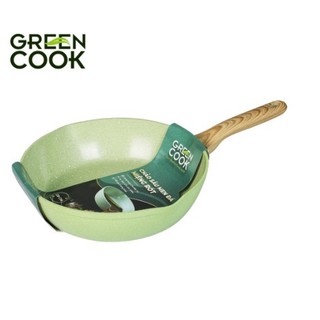 Chảo sâu men đá ceramic miệng rót Green Cook GCP231 màu xanh