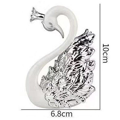 Bộ 2 Thiên Nga Nhũ trang trí bánh kem, Thiên Nga trang trí Tráp Cưới