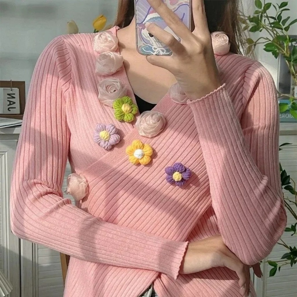 Hoa len 5 cánh mini làm túi xách, áo handmade nhiều màu