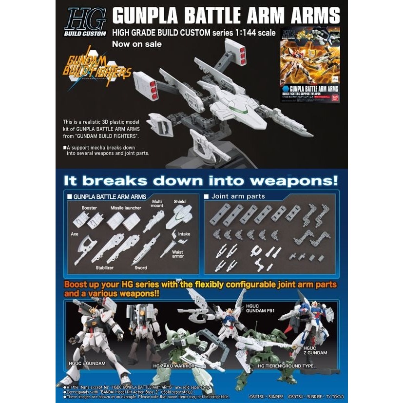 MÔ HÌNH LẮP RÁP GUNPLA BATTLE ARM ARMS  - PHỤ KIỆN GUNDAM CHÍNH HÃNG BANDAI