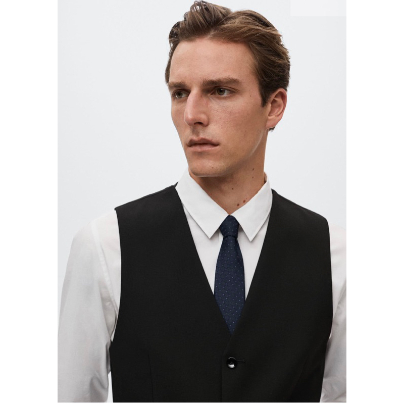 Áo Gile Nam Cao Cấp VINMEN Form Ôm Trẻ Trung Đai Tôm Sau Lưng Cách Điệu