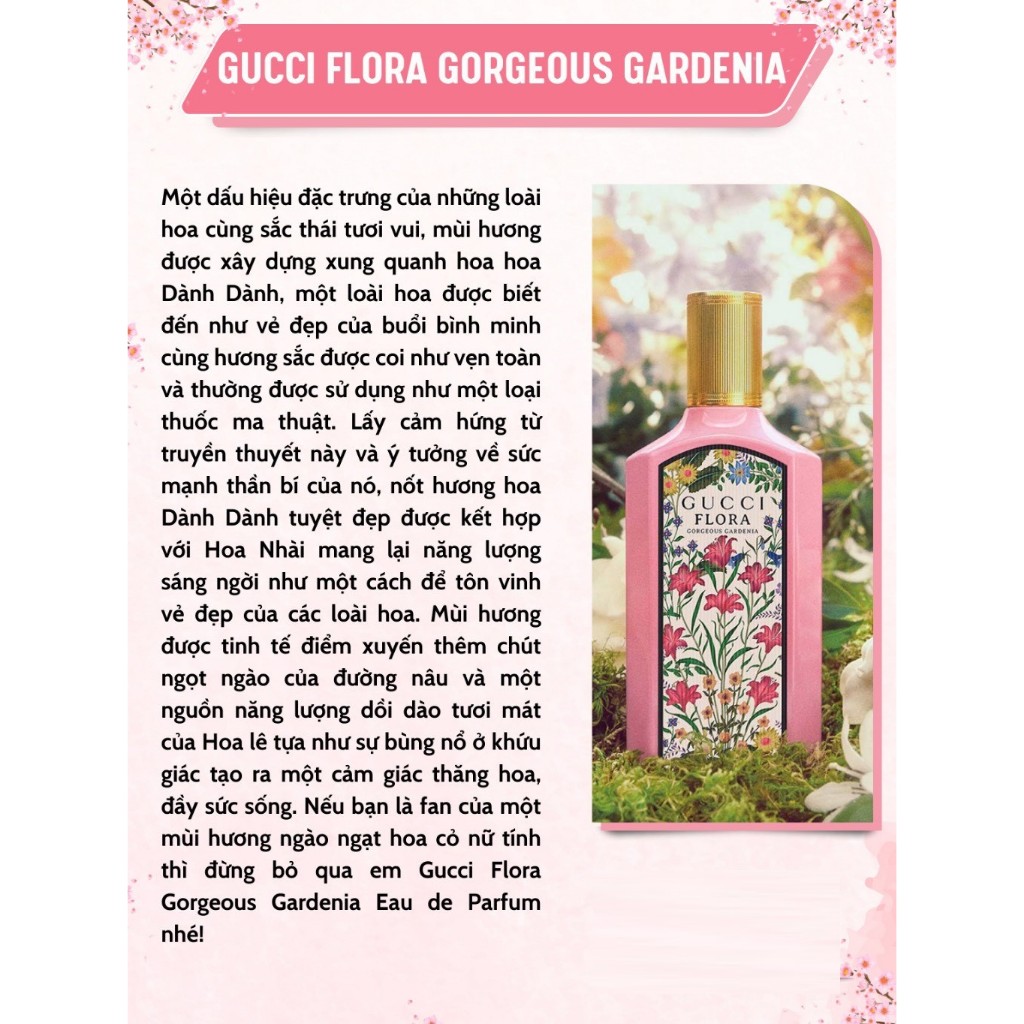 Nước Hoa Nữ Gucci Flora Gorgeous Gardenia EDP 10/100ml - Hương Thơm Ngọt Ngào, Gợi cảm và Nữ Tính - Duyperfume2001