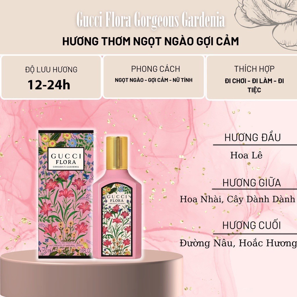 Nước Hoa Nữ Gucci Flora Gorgeous Gardenia EDP 10/100ml - Hương Thơm Ngọt Ngào, Gợi cảm và Nữ Tính - Duyperfume2001