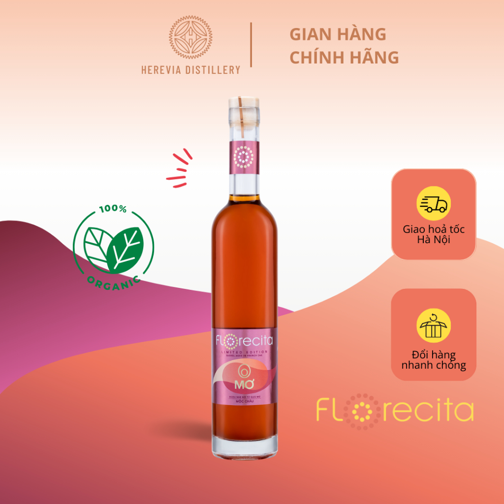 Rượu Mơ Florecita Limited Edition Chai 500 ML Nồng Độ 23% Phiên Bản Đặc Biệt Hương Vị Chua Ngọt Hỗ Trợ Tiêu Hóa