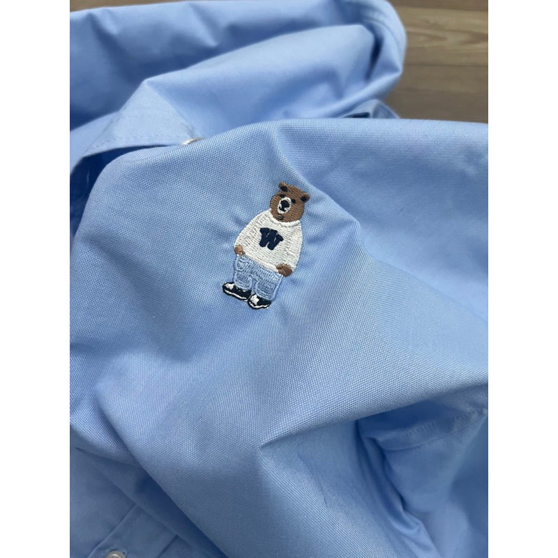 AnDi.vnxk Áo sơ mi vải oxford gấu l W.hoau