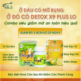 Detox9 Plus + Kẹo xổ mỡ tan mỡ bụng cấp tốc