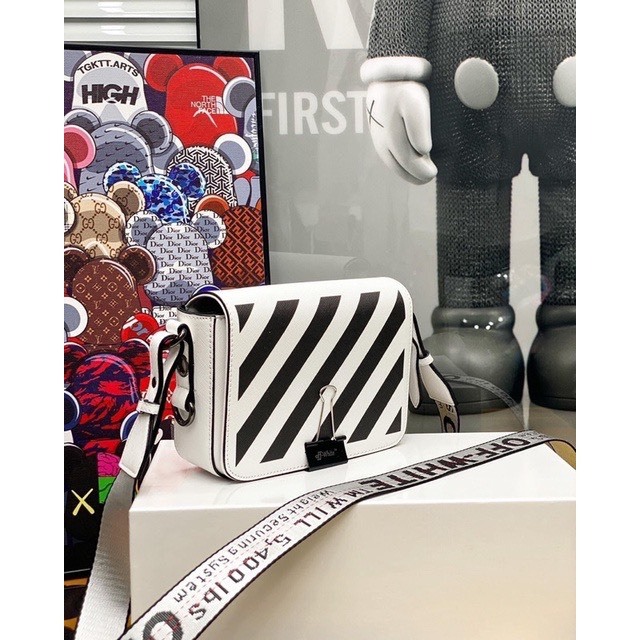 Túi Hộp đeo chéo OFF kẻ xọc thời trang hot trend 2024, Túi Da PU Mềm Cao Cấp V22