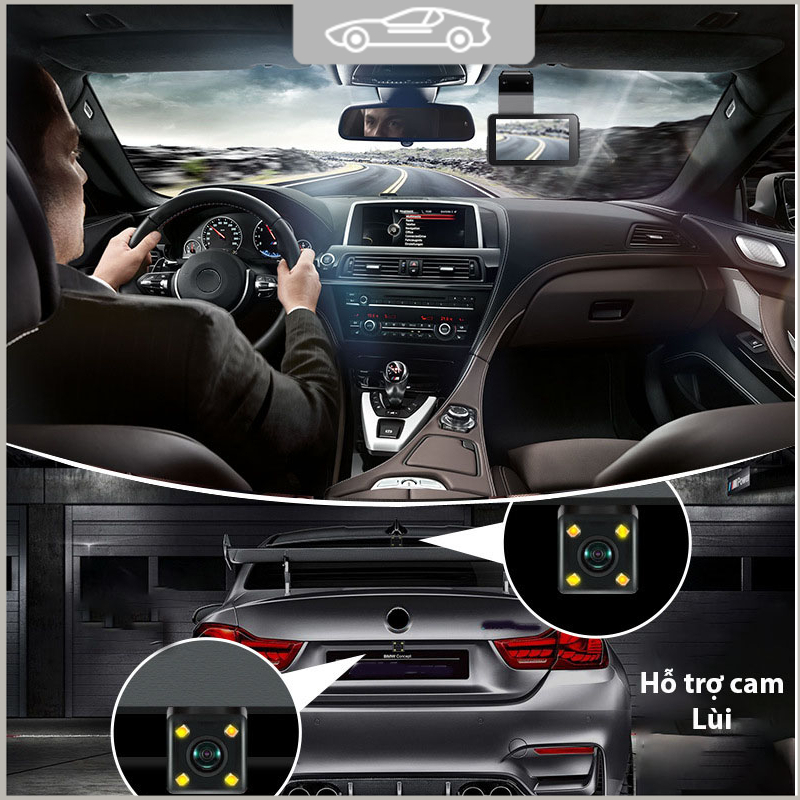 Camera hành trình ô tô HG91 quay 1080p full HD góc rộng 140° màn hình cảm ứng hỗ trợ cam lùi cảnh báo va chạm