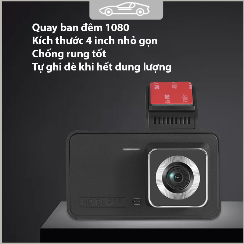 Camera hành trình ô tô HG91 quay 1080p full HD góc rộng 140° màn hình cảm ứng hỗ trợ cam lùi cảnh báo va chạm