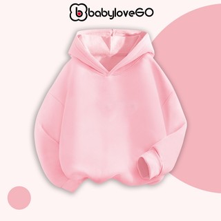 Áo hoodie cho bé BabyloveGO 2024 chất nỉ da cá có mũ cho bé trai bé gái AN006