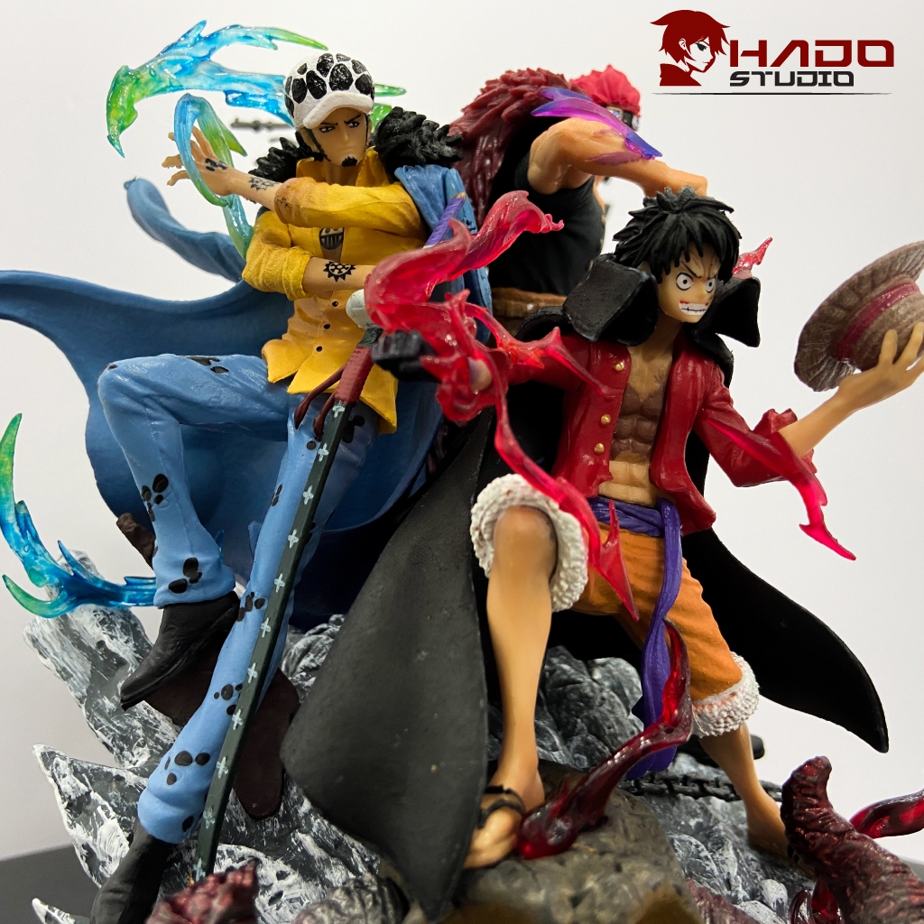Mô hình Luffy, One Piece, chiến đấu cùng Doflamingo và Law, cao 22cm
