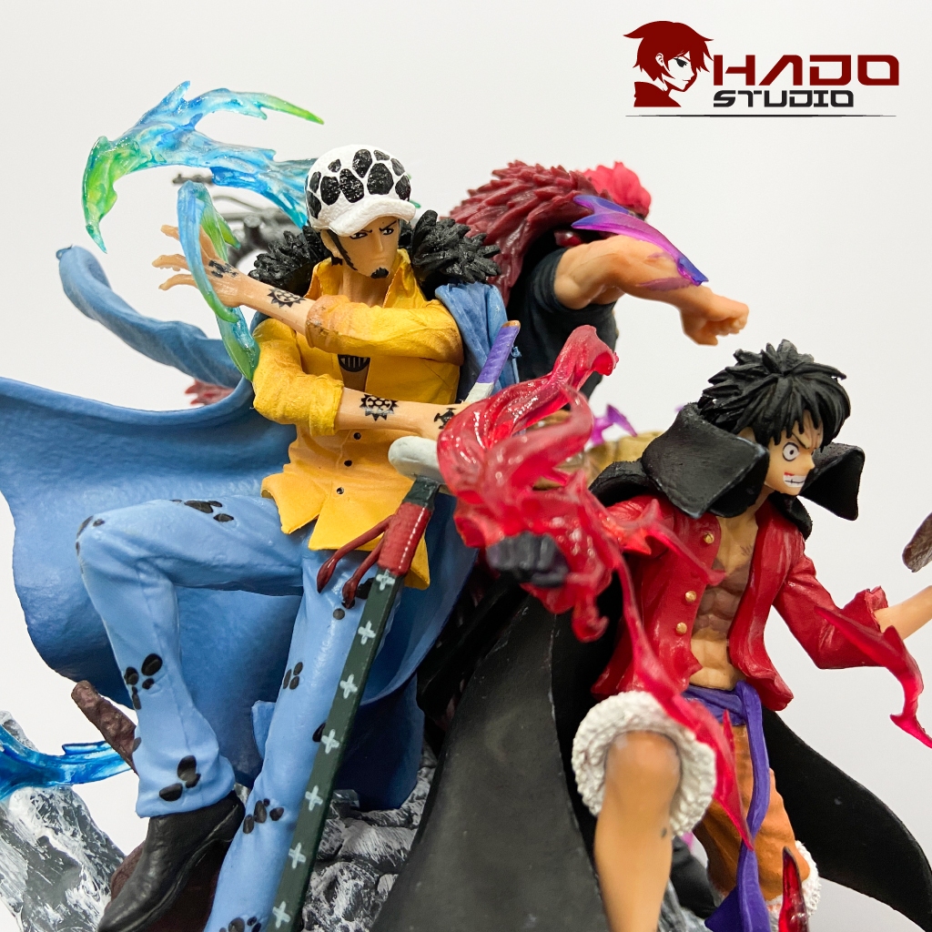 Mô hình Luffy, One Piece, chiến đấu cùng Doflamingo và Law, cao 22cm