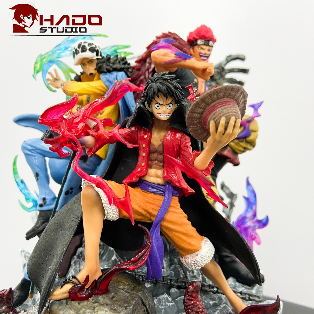 Mô hình Luffy, One Piece, chiến đấu cùng Doflamingo và Law, cao 22cm