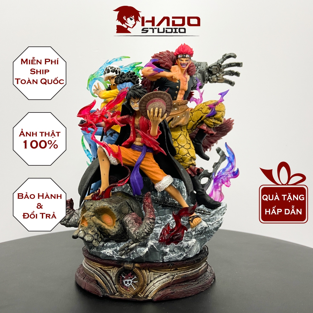 Mô hình Luffy, One Piece, chiến đấu cùng Doflamingo và Law, cao 22cm