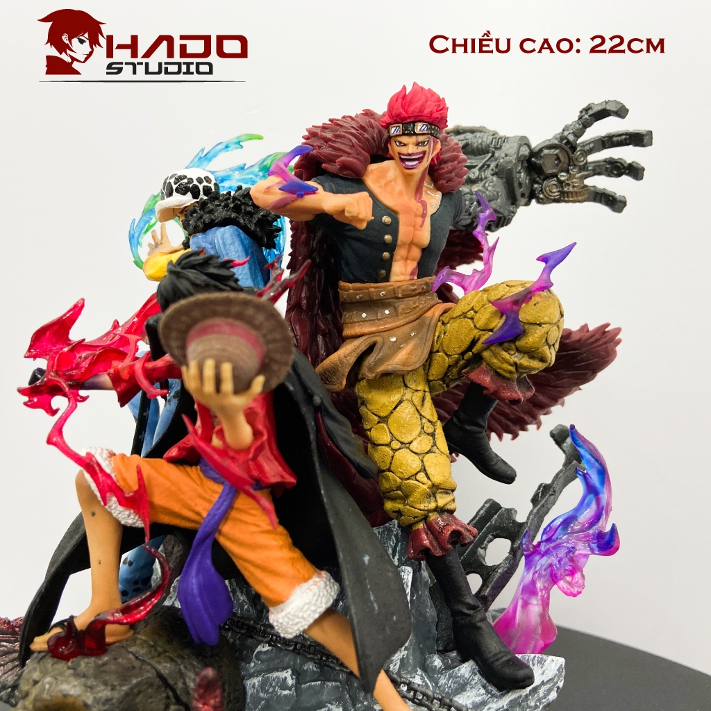 Mô hình Luffy, One Piece, chiến đấu cùng Doflamingo và Law, cao 22cm