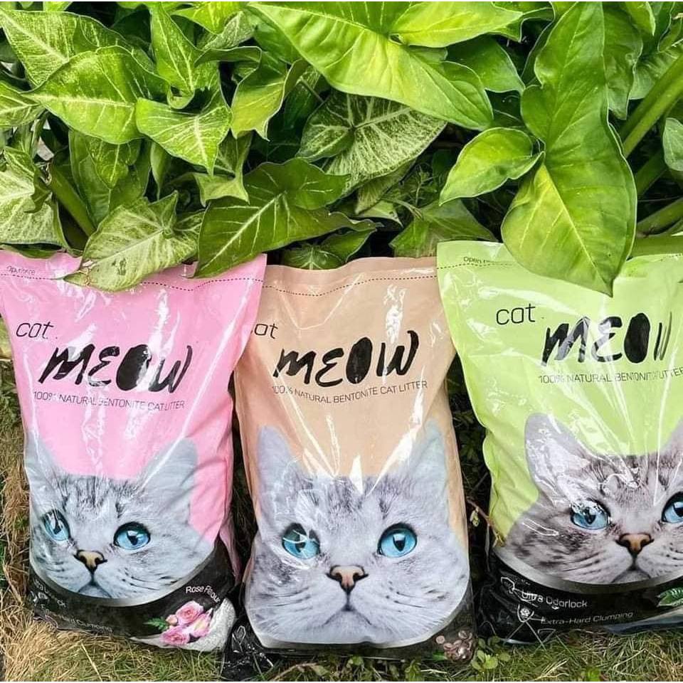 Cát vệ sinh cho mèo Meow Cat hương cà phê | Túi 8L ~ 3.7KG | Cát mèo vón cục thấm hút và khử mùi tốt - Farm Pet