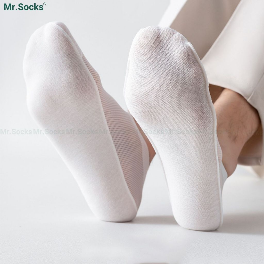 Tất tàng hình nam Mr.Socks có mặt lưới thoáng khí, chất liệu cotton cao cấp hút ẩm êm chân HAILUOI-PO-3019